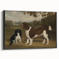 Vintage Animal Art: Two Dogs in Landscape – Retro Wildlife Illustration