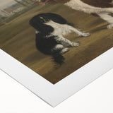 Vintage Animal Art: Two Dogs in Landscape – Retro Wildlife Illustration