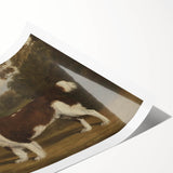 Vintage Animal Art: Two Dogs in Landscape – Retro Wildlife Illustration