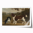 Vintage Animal Art: Two Dogs in Landscape – Retro Wildlife Illustration