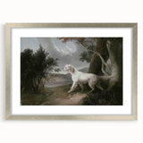 Vintage Animal Art: Dog in Scenic Landscape | Antique Wildlife Prints