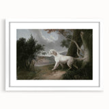 Vintage Animal Art: Dog in Scenic Landscape | Antique Wildlife Prints