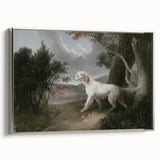 Vintage Animal Art: Dog in Scenic Landscape | Antique Wildlife Prints