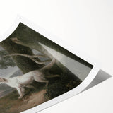Vintage Animal Art: Dog in Scenic Landscape | Antique Wildlife Prints