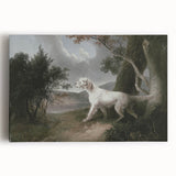 Vintage Animal Art: Dog in Scenic Landscape | Antique Wildlife Prints