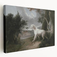 Vintage Animal Art: Dog in Scenic Landscape | Antique Wildlife Prints
