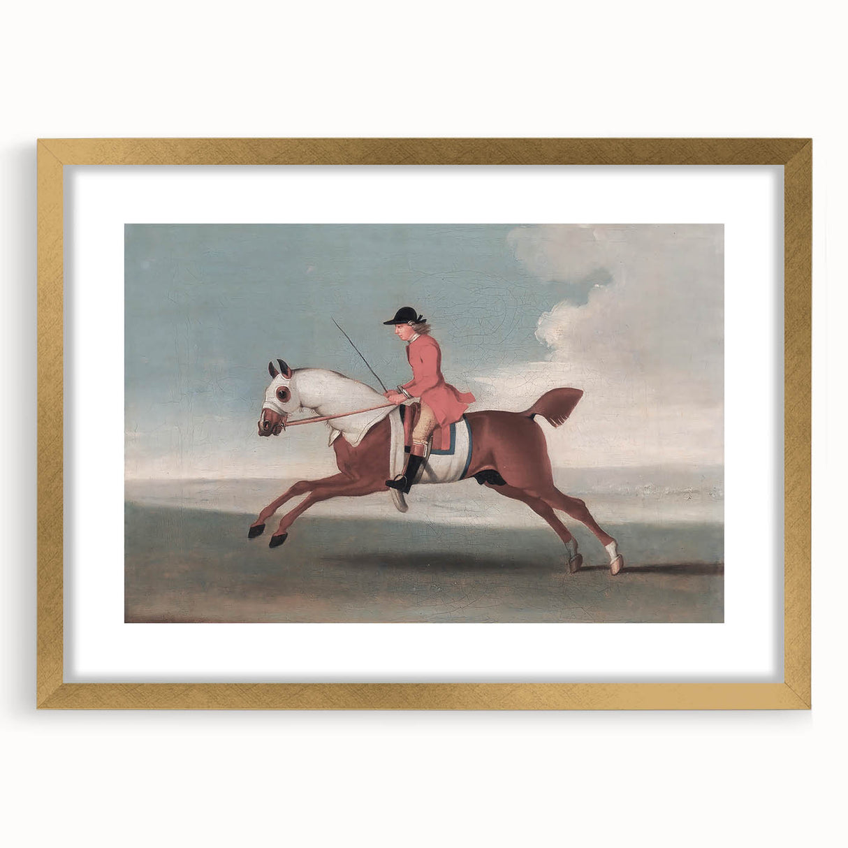 Vintage Animal Art: Rider on Horse – Retro Wildlife Illustration