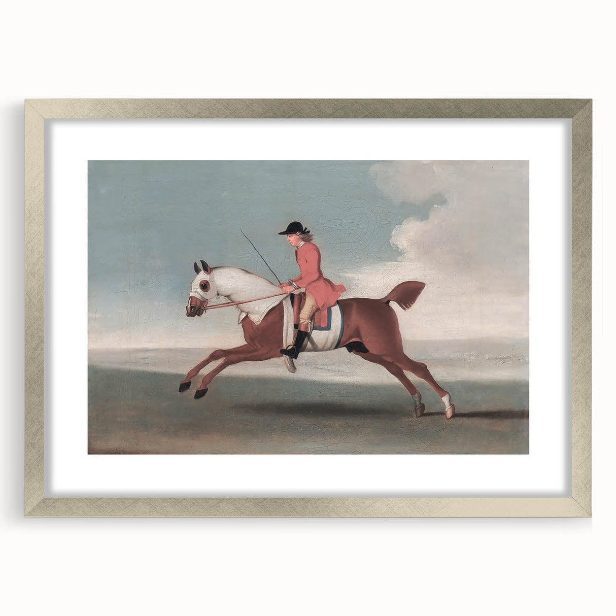 Vintage Animal Art: Rider on Horse – Retro Wildlife Illustration