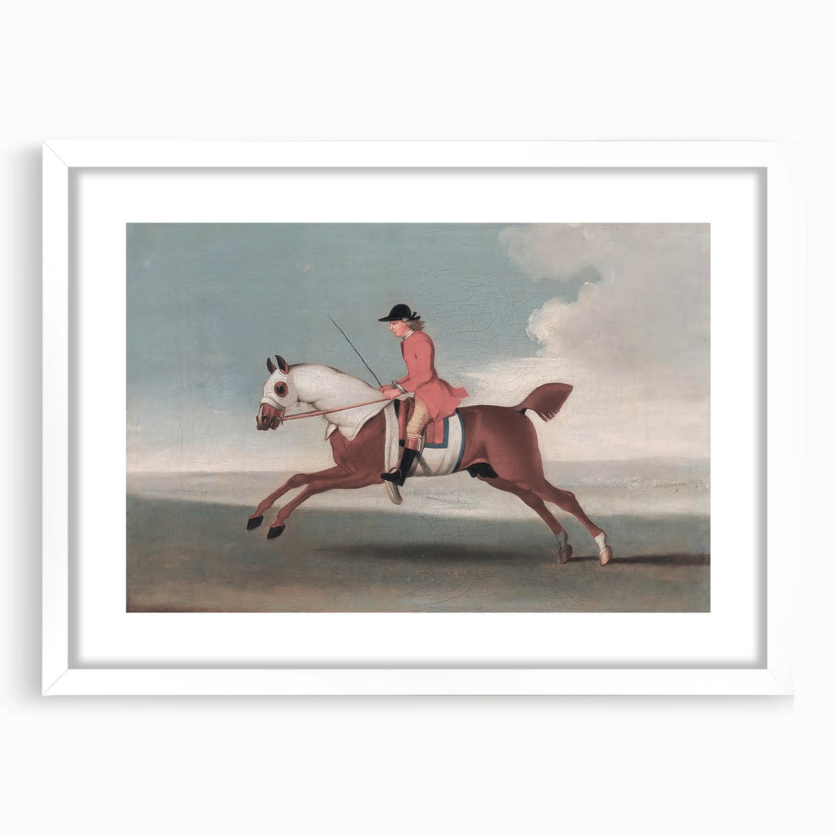 Vintage Animal Art: Rider on Horse – Retro Wildlife Illustration