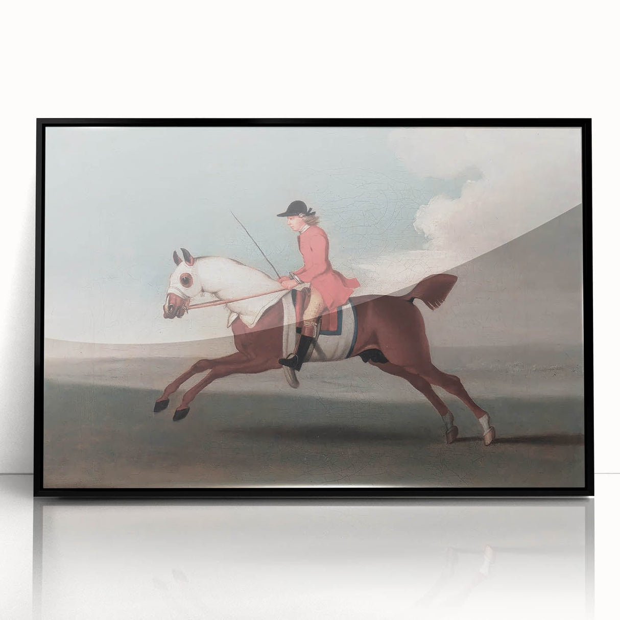 Vintage Animal Art: Rider on Horse – Retro Wildlife Illustration