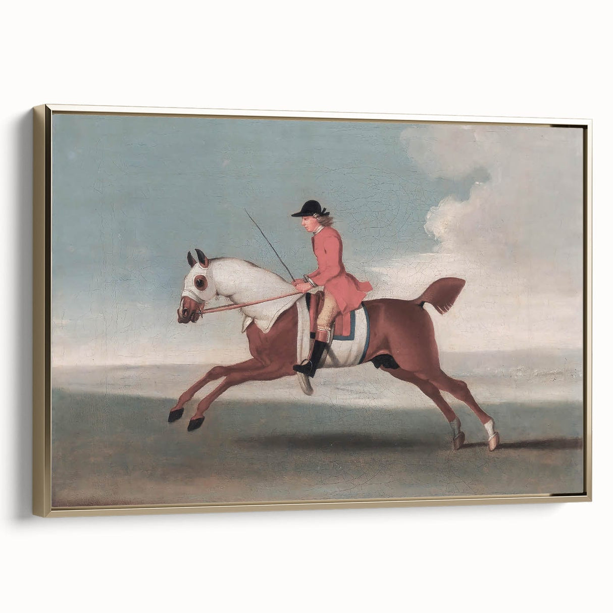 Vintage Animal Art: Rider on Horse – Retro Wildlife Illustration