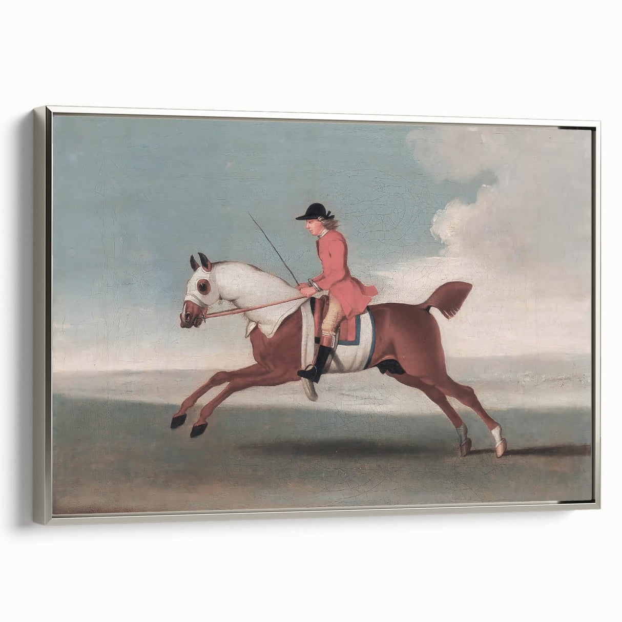Vintage Animal Art: Rider on Horse – Retro Wildlife Illustration