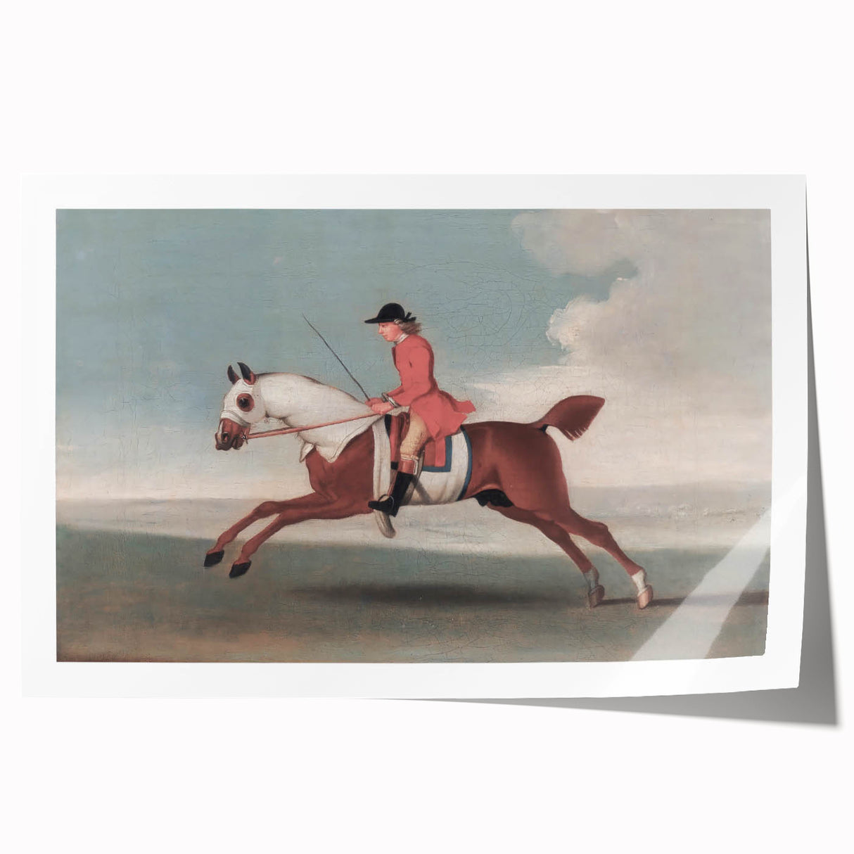 Vintage Animal Art: Rider on Horse – Retro Wildlife Illustration