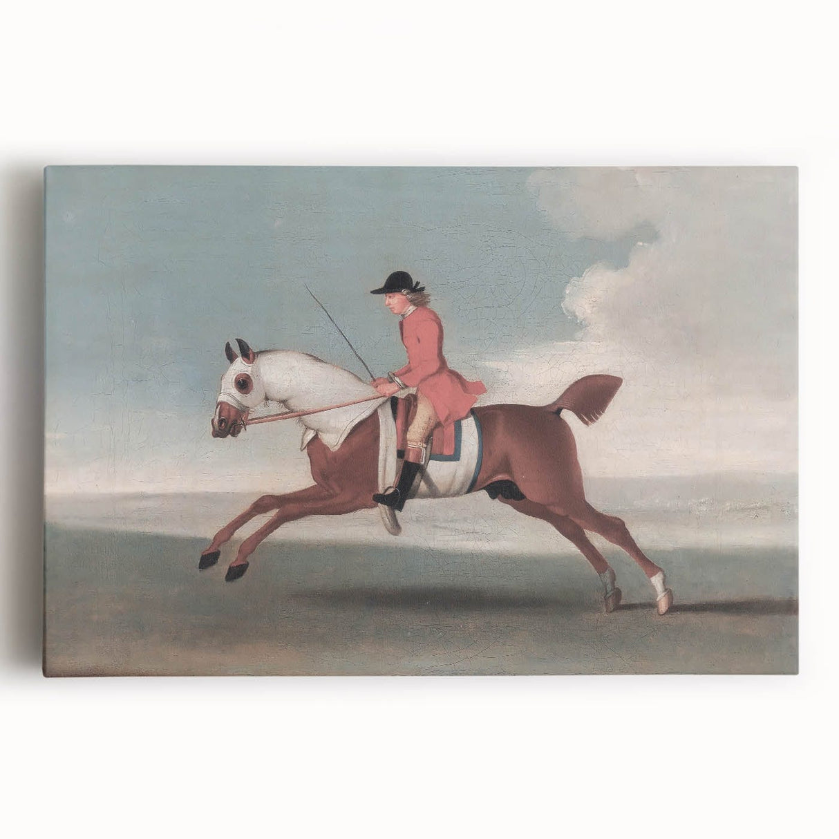Vintage Animal Art: Rider on Horse – Retro Wildlife Illustration