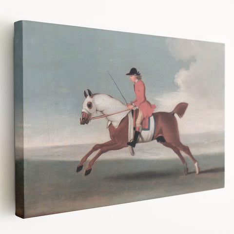 Vintage Animal Art: Rider on Horse – Retro Wildlife Illustration