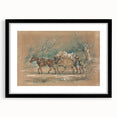Vintage Animal Art: Horse and Cart – Retro Wildlife Illustration