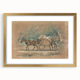 Vintage Animal Art: Horse and Cart – Retro Wildlife Illustration