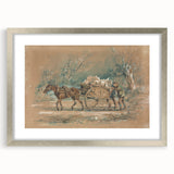 Vintage Animal Art: Horse and Cart – Retro Wildlife Illustration