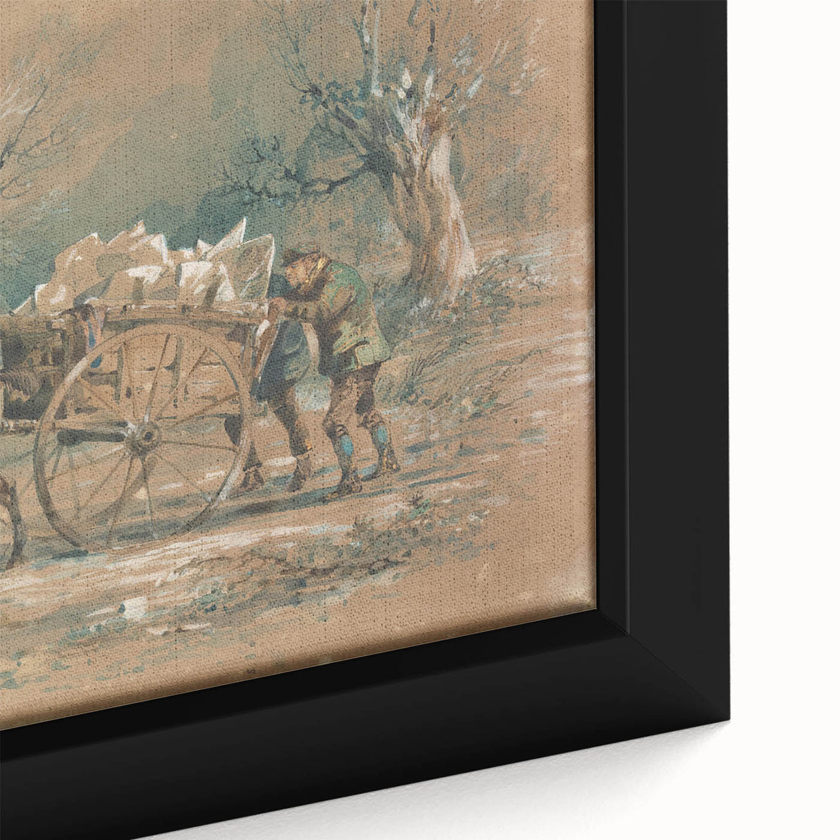 Vintage Animal Art: Horse and Cart – Retro Wildlife Illustration