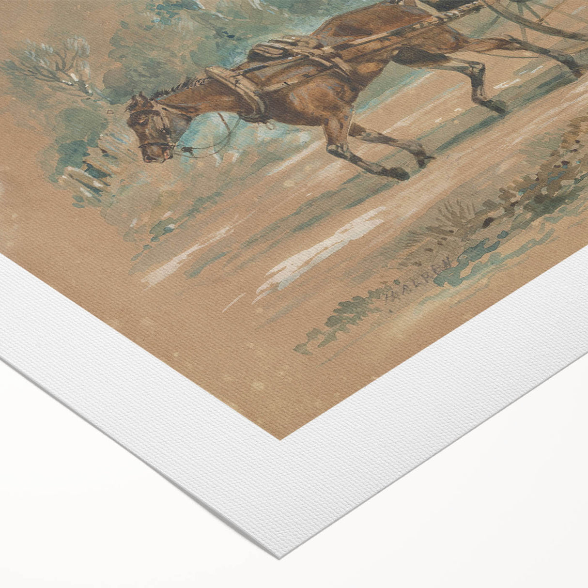 Vintage Animal Art: Horse and Cart – Retro Wildlife Illustration