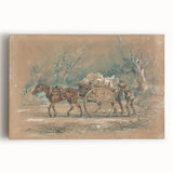Vintage Animal Art: Horse and Cart – Retro Wildlife Illustration