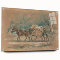 Vintage Animal Art: Horse and Cart – Retro Wildlife Illustration