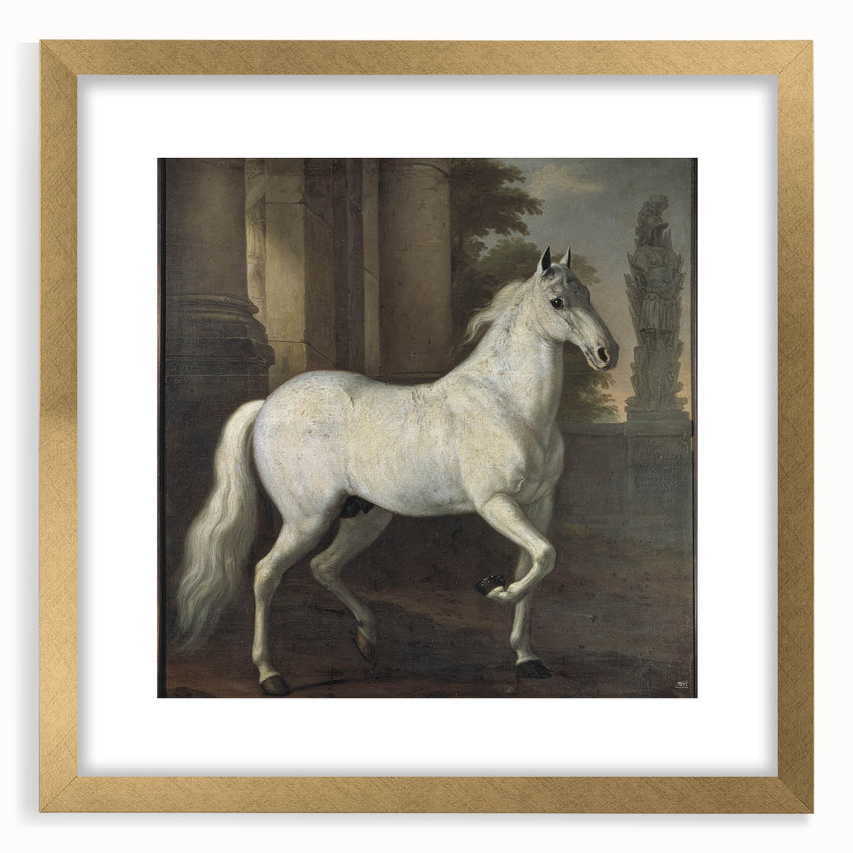 Vintage Animal Art - Classic White Horse Antique Wildlife Prints