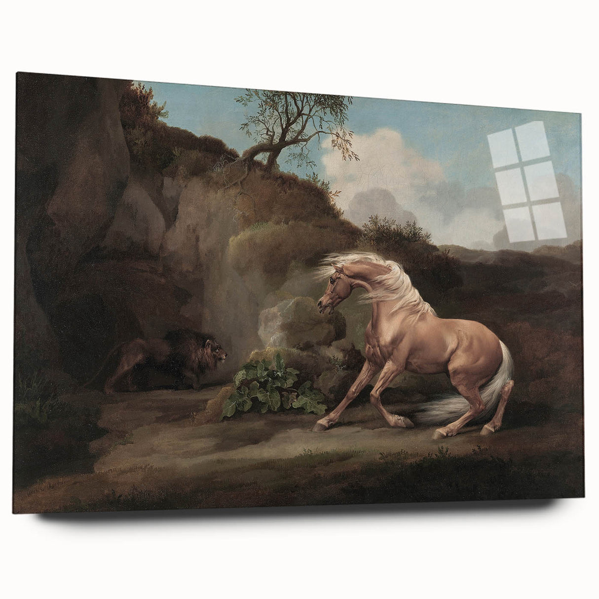Vintage Animal Art - Horse & Lion Antique Wildlife Print