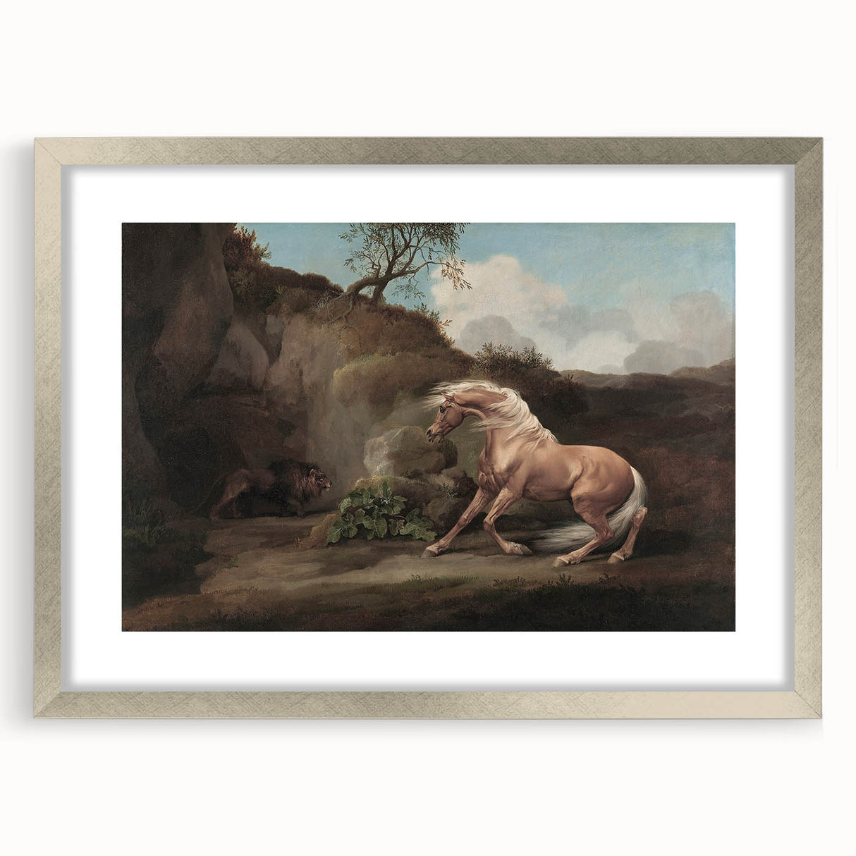 Vintage Animal Art - Horse & Lion Antique Wildlife Print