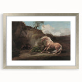 Vintage Animal Art - Horse & Lion Antique Wildlife Print