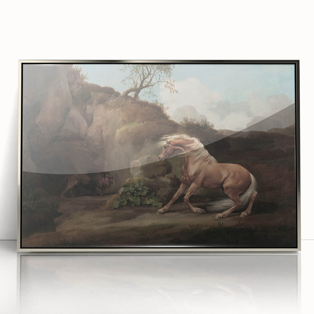 Vintage Animal Art - Horse & Lion Antique Wildlife Print