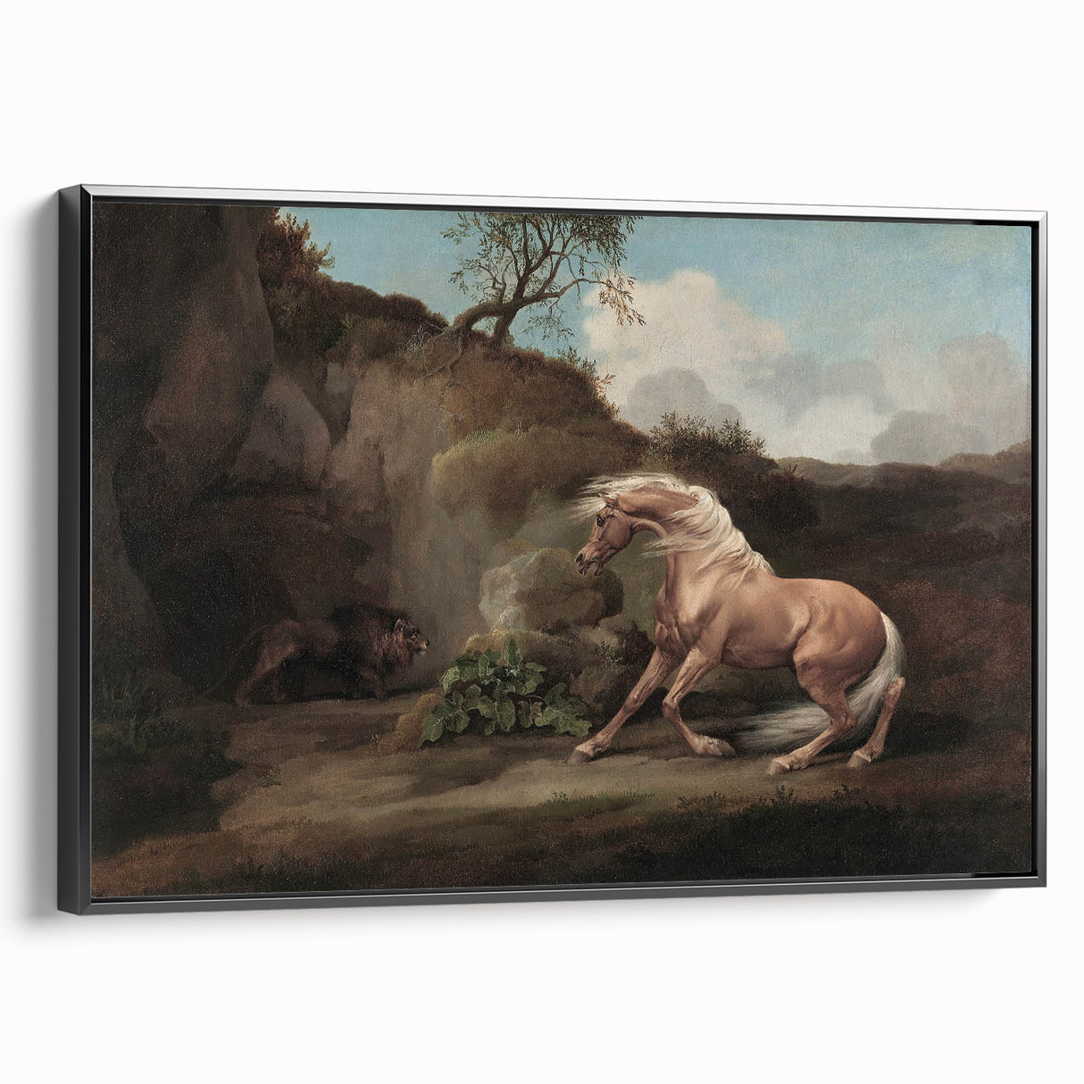 Vintage Animal Art - Horse & Lion Antique Wildlife Print