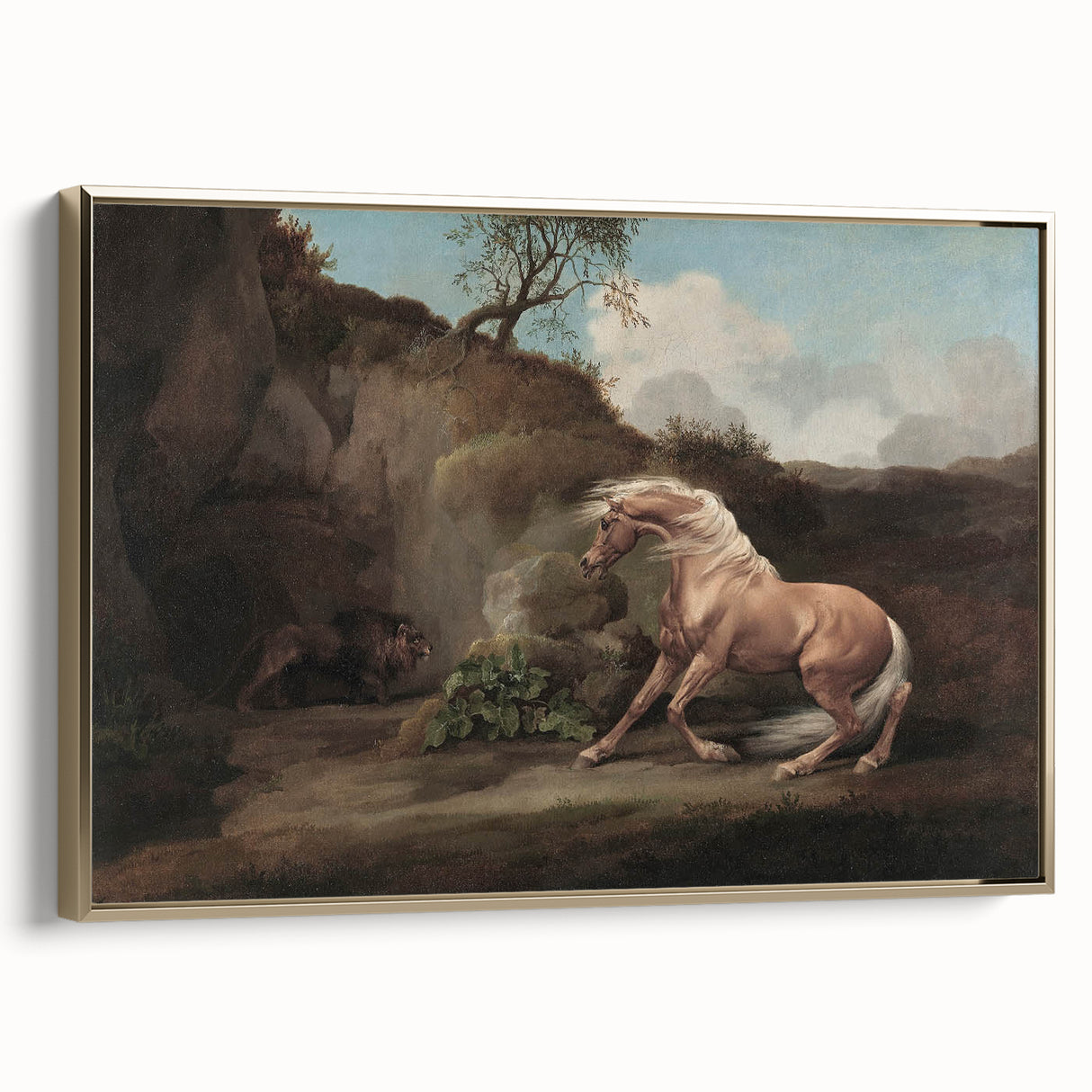 Vintage Animal Art - Horse & Lion Antique Wildlife Print