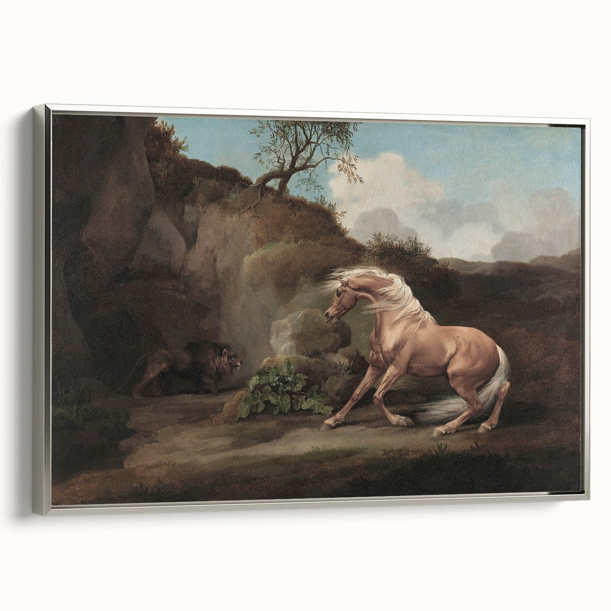 Vintage Animal Art - Horse & Lion Antique Wildlife Print