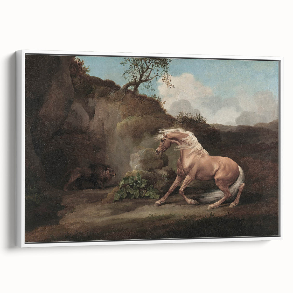 Vintage Animal Art - Horse & Lion Antique Wildlife Print