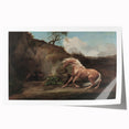 Vintage Animal Art - Horse & Lion Antique Wildlife Print