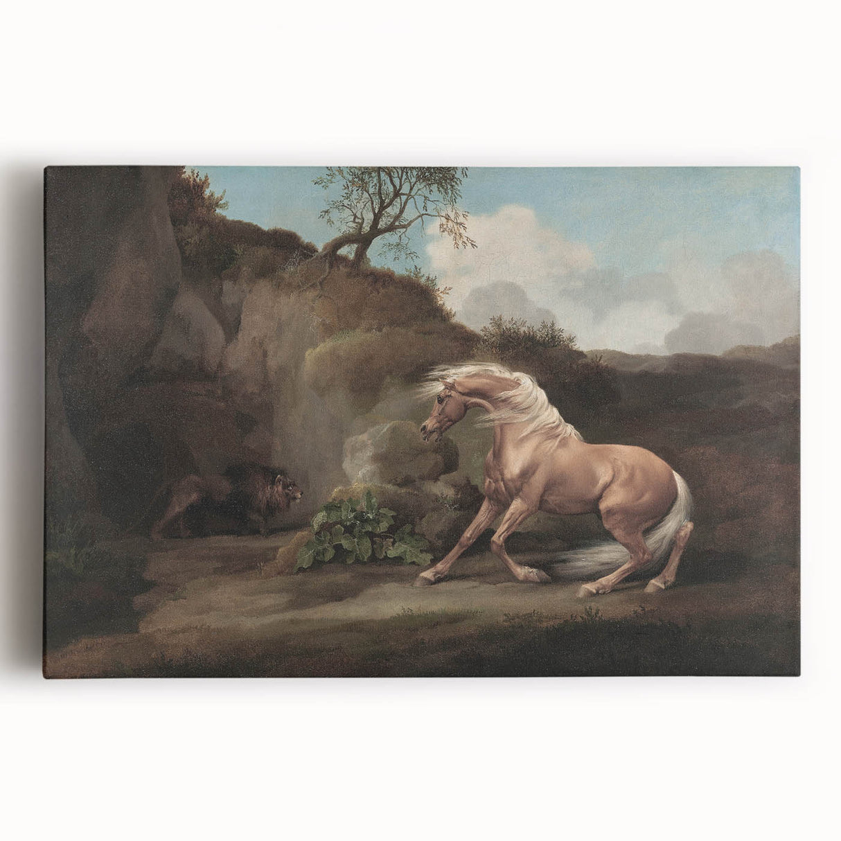 Vintage Animal Art - Horse & Lion Antique Wildlife Print