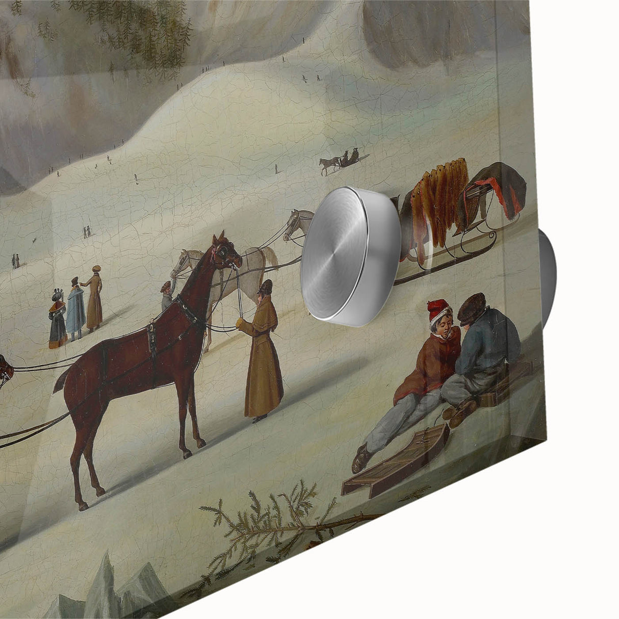 Vintage Animal Art - Horses in Winter Antique Wildlife Print