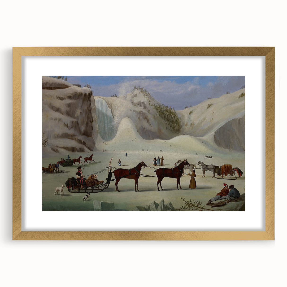 Vintage Animal Art - Horses in Winter Antique Wildlife Print