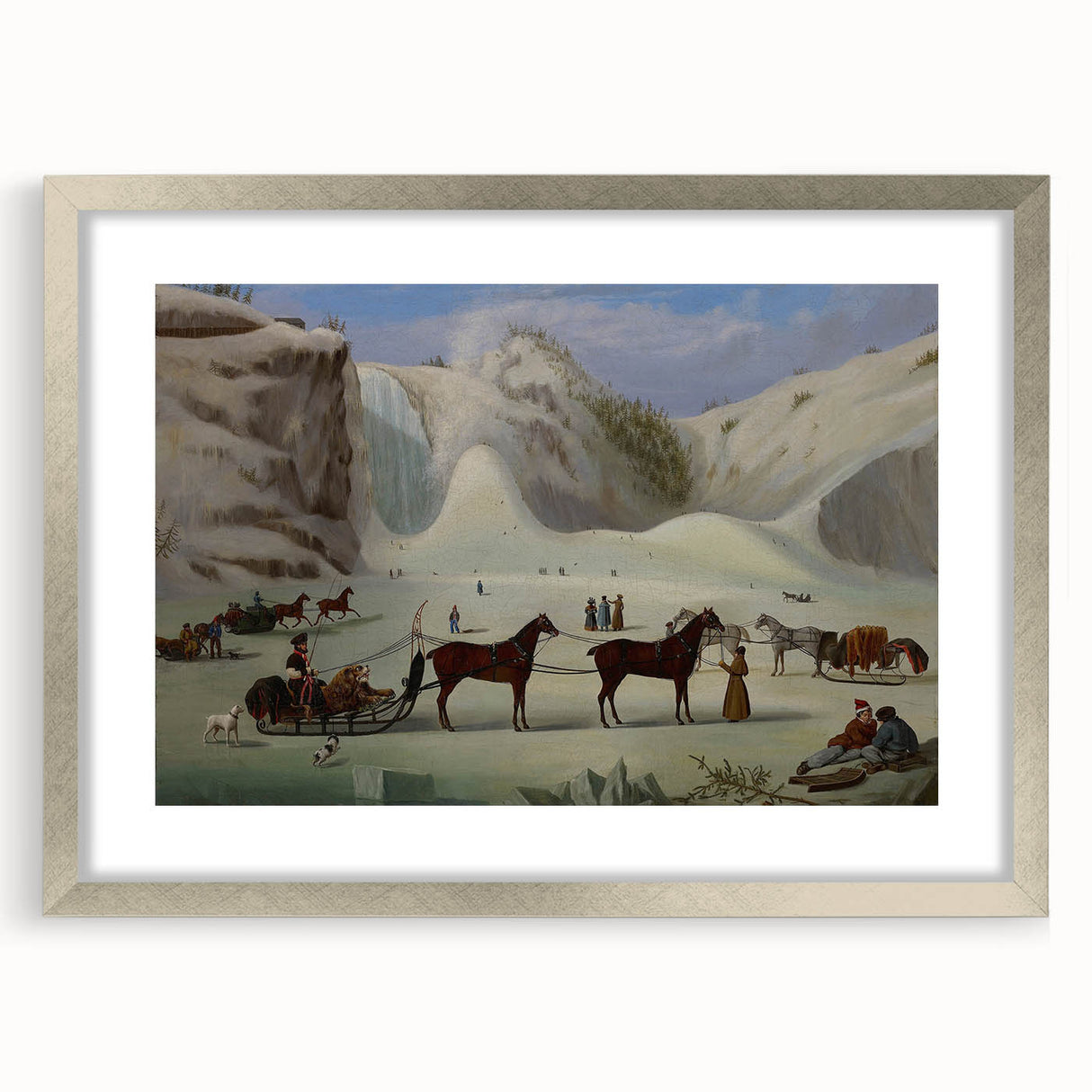 Vintage Animal Art - Horses in Winter Antique Wildlife Print