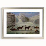 Vintage Animal Art - Horses in Winter Antique Wildlife Print
