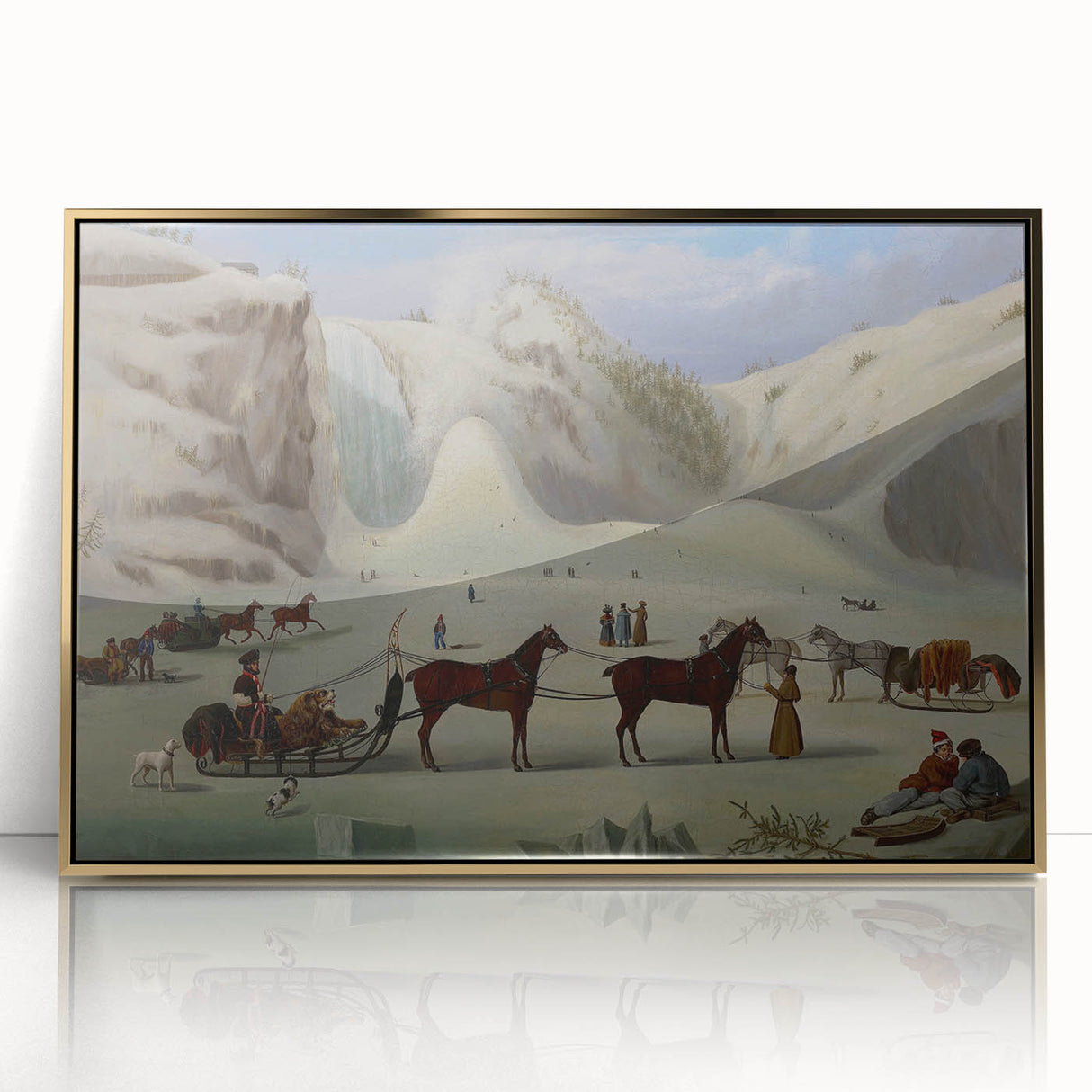 Vintage Animal Art - Horses in Winter Antique Wildlife Print