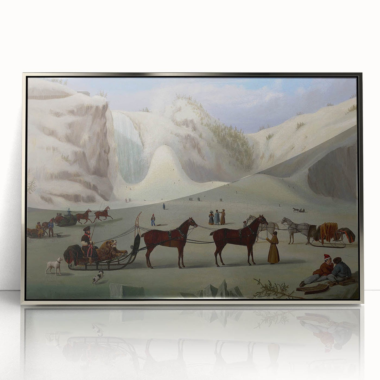 Vintage Animal Art - Horses in Winter Antique Wildlife Print