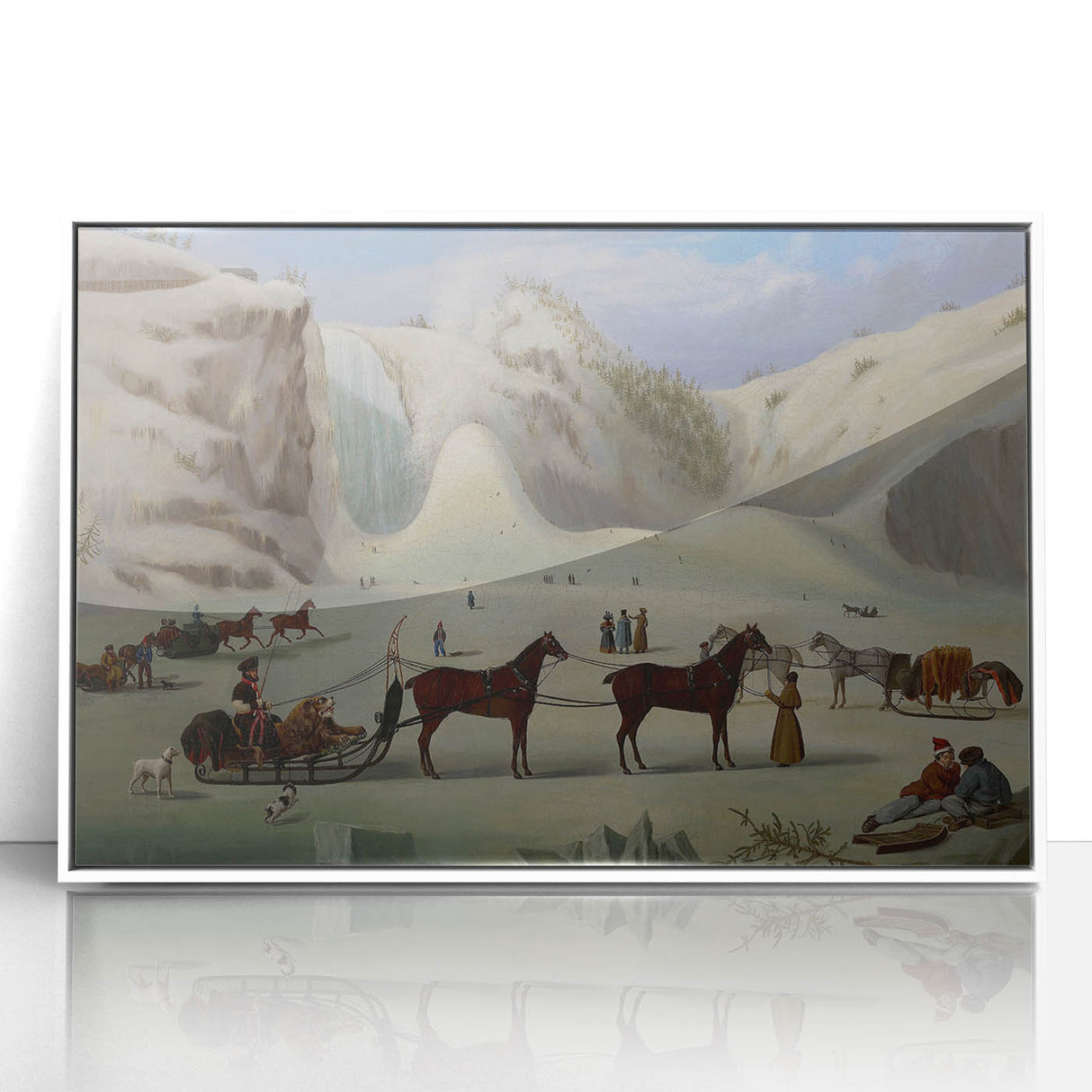 Vintage Animal Art - Horses in Winter Antique Wildlife Print