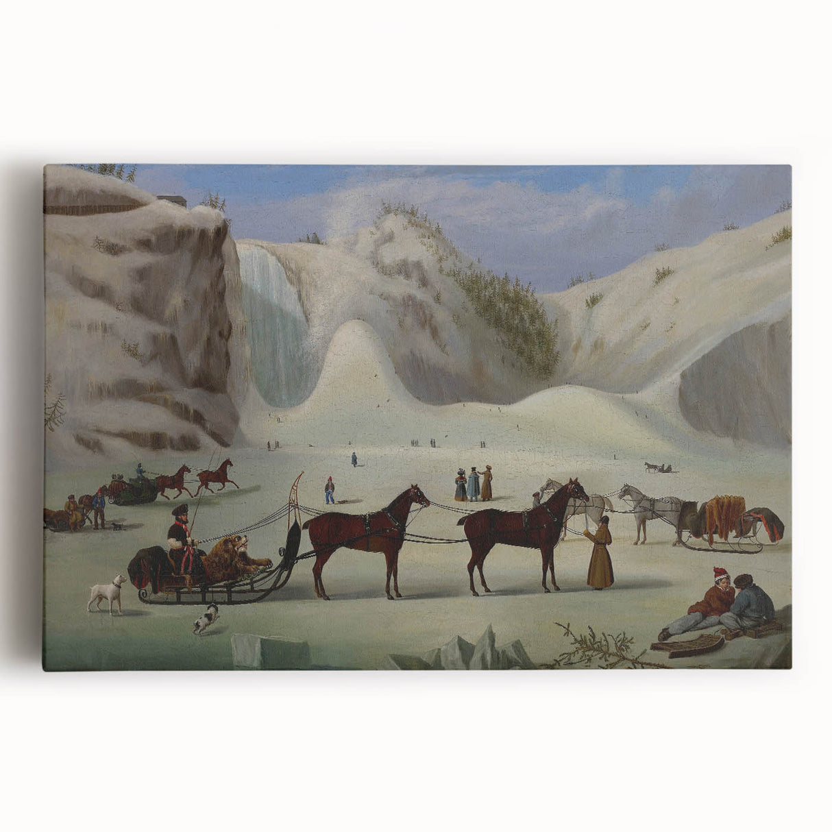 Vintage Animal Art - Horses in Winter Antique Wildlife Print