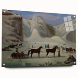 Vintage Animal Art - Horses in Winter Antique Wildlife Print