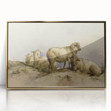 Vintage Animal Art - Sheep in Pastoral Scene Antique Print
