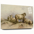 Vintage Animal Art - Sheep in Pastoral Scene Antique Print