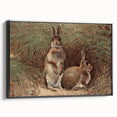 Vintage Animal Art - Rabbits in Grass Antique Wildlife Print
