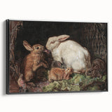Vintage Animal Art - Rabbits in Nest Antique Wildlife Print